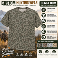 T-shirt de chasse camouflage pour homme, tactique haute performance, style vintage, motif Real Tree Bottomland, protection UPF