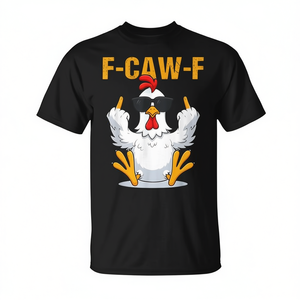 Camiseta F-Caw-F Rooster Chicken Meme, color negro, unisex, talla para adultos - Product Image 2