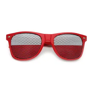 poland high quality Country Flag country sunglasses red Cheap Promotion Pinhole glasses