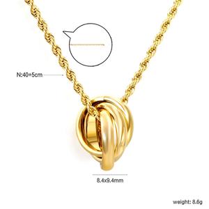 Collar de cadena de cuerda trenzada chapado en oro de 18k de acero inoxidable, impermeable, único y grueso, para mujer, al por mayor - Product Image 3