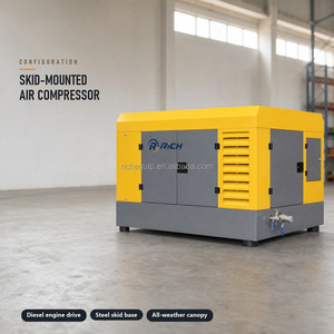 Compresseur d'air diesel à vis rotatif bi-étagé de type skid pour forage de puits miniers et de sondages - Product Image 4
