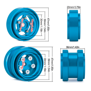 Roues Beadlock en aluminium en gros pour buggy RC 1/10 compatibles <span class=keywords><strong>Tamiya</strong></span> Frog <span class=keywords><strong>Grasshopper</strong></span> Hornet Sand Scorcher - Couleur personnalisée - Product Image 3