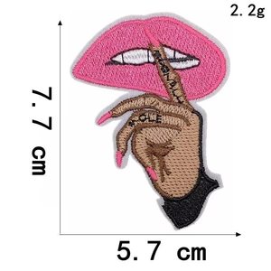 Good Quality Wholesale Price Personality Sexy Mouth Kiss Lipstick Us <strong>Dollar</strong> Money Bag Design Iron on Embroidery Patches - Product Image 3
