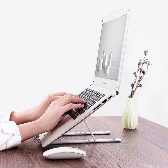 Hot Sale Anti-slip Silicone Aluminum Laptop Stand , Portable Folding Cooling Pads Desktop Laptop Stand for Notebook