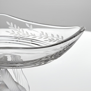 Plato de Servir de Vidrio Transparente, Moderno, Ecológico y Duradero, con Grabado de Hojas, Forma Irregular, Hecho a Mano, No Tóxico, para Fiestas - Product Image 5