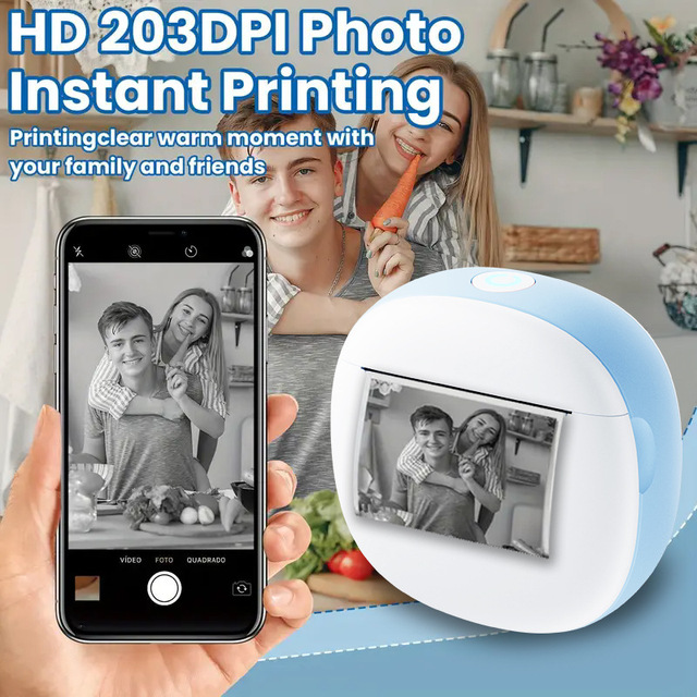 Pocket Plastic HD Thermal Photo Mini Printer P2 Model 1200mAh Battery Portable Sticker Box Home Use Unisex Mobile Phone
