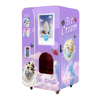Kiosque de vente de crème glacée entièrement automatique avec service cloud LE1010A, crème glacée molle avec garnitures