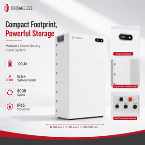 Système de stockage d'énergie haute tension Chisage ESS, batterie LiFePO4 empilable 30 kWh 69 kWh, système de stockage d'énergie solaire monté au sol, série GAN - Product Image 3