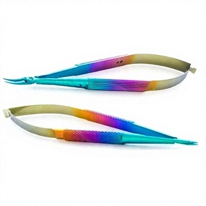 Ciseaux de microchirurgie ophtalmique multicolores, droits et courbés, instruments chirurgicaux oculaires, ciseaux de précision pour micro-tissus, CE ISO - Product Image 1