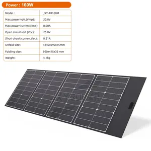 Panel solar plegable ultrafino de 160 vatios y 20 voltios para apartamentos urbanos, manta solar, Panel solar portátil plegable OEM y ODM