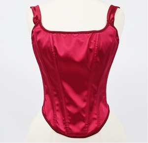 Elegante Top Corsé de Satén Negro con Escote Corazón Sexy, Chaleco Bustier para Mujer, Estilo Vintage para Salir de Noche, Ropa de Fiesta, Faja Moldeadora con Varillas Reductora - Product Image 2