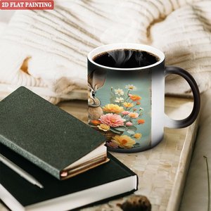 แก้วกาแฟเซรามิกเปลี่ยนสีได้ ขนาด 11 ออนซ์ สีดำด้าน สำหรับใช้ในบ้าน ดีไซน์เรียบง่าย ใช้ได้ทุกวัน - Product Image 3