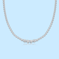 Collier personnalisé en moissanite, luxueux, en argent sterling 925, chaîne tennis à maillons en moissanite à taille variable