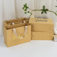 Sac fourre-tout personnalisé avec logo pour le shopping, ruban, emballage cadeau pour mariage, bijoux, boucles d'oreilles, huiles, pochette à poignée pour boutique