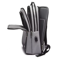 Sac à dos d'école unisexe grande capacité avec logo personnalisé, port USB, sac d'ordinateur portable étanche pour voyage d'affaires