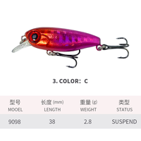 Leurre pour brochet et petits poissons de 38 mm et 2,8 g, adapté à toutes les couches de la nappe aquatique