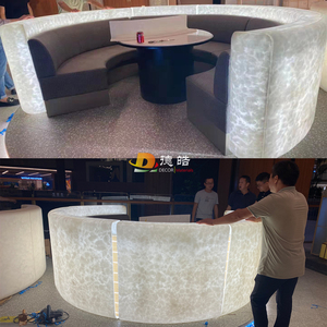 Trắng Backlit Onyx tiếp nhận bàn mờ đá Countertop với Faux tấm thạch cao Tuyết hoa cho khách sạn và nhà hàng - Product Image 1