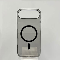 Étui de téléphone magnétique transparent en PC noir cristal avec protection contre les chutes pour la série 17 Air