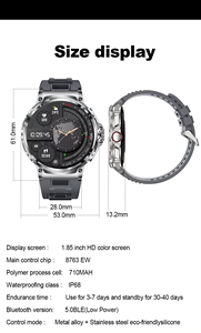 Runde Form V69 Smartwatch Da Fit <span class=keywords><strong>App</strong></span> 710mAh 1,85 Zoll Große Sport-Fitness-Uhr BT-Anruffunktion Wasserdichtes Armband Blutsauerstoffmessung - Product Image 6