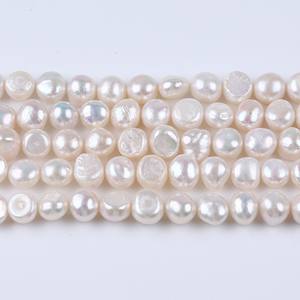 Perlas Sueltas de Agua Dulce Naturales Barrocas con Orificio Lateral, Color Blanco Perla, 3-4-5-6-7-8-9-10 mm, Hilo de Perlas Dispersas con Luz en Dos Caras - Product Image 1