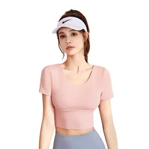 Internet celebritytop Khỏa Thân phụ nữ cảm giác với ngực Pad Yoga ngắn quần áo phù hợp với