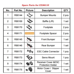 RGT 1/10 RC Rock Crawler, pneus et roues métalliques, éclairage LED, pièces de voiture améliorées, composants de charge pour 86100, à partir de 14 ans - Product Image 6