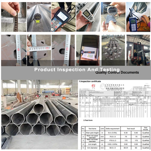 Nhà Sản Xuất Miễn Phí Thiết Kế Hình Bát Giác Côn 4M 6M 8M 10M 12M Nhúng Nóng Thép Mạ Kẽm Ngoài Trời Đèn Cực Bài Ánh Sáng Đường Phố Cực - Product Image 5