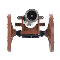 MOC5000 Barbette, Juego de 12 Piezas de Bloques de Construcción de Ladrillos de la Segunda Guerra Mundial, Modelo de Cañón de Asalto Pesado, Bloques de Construcción Educativos para Niños, Juguetes de Regalo