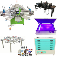 Machine de sérigraphie automatique à carrousel 4 couleurs 10 stations avec tous les kits