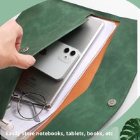 Porte-documents et classeur en cuir PU A4 A5 épais avec bouton-pression, imperméable, avec impression de logo pour le stockage professionnel - Vente en gros