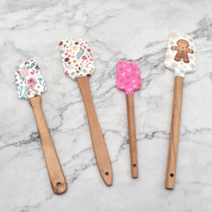 Accessoires de cuisine : Spatule en silicone écologique avec manche en bois pour la pâtisserie, compatible lave-vaisselle, outil pour mélanger les blancs <span class=keywords><strong>d</strong></span>'œufs - Product Image 6