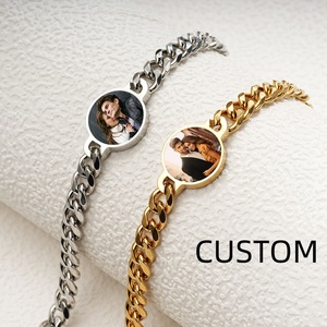 Pulsera con <span class=keywords><strong>Foto</strong></span> Personalizada, Brazalete de Acero Inoxidable con Dije de Imagen, Pulsera Personalizada, Joyerí<span class=keywords><strong>a</strong></span> Conmemorativa, Regalo para Parejas y Mujeres - Product Image 1