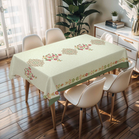 Nappe jetable tissée RNPT beige clair à motif floral prune foncé avec support en PU, résistante à l'huile et imperméable, épaisseur 0,5 mm