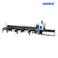 Machine de découpe laser à fibre CNC 5 axes 3000W robuste à double mandrin HWlEiC Laser 6023 pour tuyaux métalliques avec support IA et refroidissement par eau