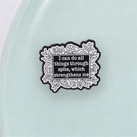 Épinglette en émail antique avec slogan floral, badge décoratif en métal pour sac à dos, veste, sac, accessoire de mode inspirant