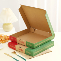 Boîtes à pizza personnalisées en gros, impression personnalisée, papier couché brillant, recyclable, avec poignée, impression de logo, conteneur alimentaire à emporter