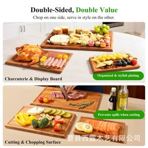 Juego de Tablas de Cortar de Bambú Maxboro de 3 Piezas con Soporte, Aptas para Cuchillos, Tablas de Cortar de Madera Orgánica para Cocina - Product Image 2