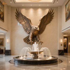Décoration <span class=keywords><strong>murale</strong></span> publique intérieure d'hôtel moderne personnalisée Grande <span class=keywords><strong>sculpture</strong></span> <span class=keywords><strong>murale</strong></span> d'oiseau animal coulé en laiton en métal <span class=keywords><strong>Sculpture</strong></span> <span class=keywords><strong>murale</strong></span> d'aigle en bronze géant - Product Image 4