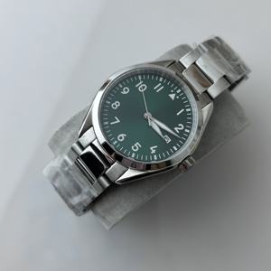 Reloj mecánico de lujo de gama alta 2025 para hombre, correa de acero, esfera verde, calendario, piloto, reloj para hombre - Product Image 1
