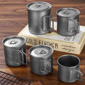 Ventes d'usine Grande capacité 200ml-750ml Tasses en céramique <span class=keywords><strong>Titane</strong></span> pur Double couche Bureau et Camping en plein air Ensemble pour usage domestique - Product Image 4
