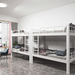 Лидер продаж, оптовая продажа, большие металлические кровати для хранения для взрослых, рабочие стальные двухъярусные кровати для подростков, мальчиков, для продажи - Product Image 3