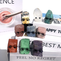 Jingfa En gros : Figurine hérisson en pierre brute de cristal naturel avec lunettes, en Améthyste et Quartz Rose, Ornement de guérison, Autres objets artisanaux en cristal