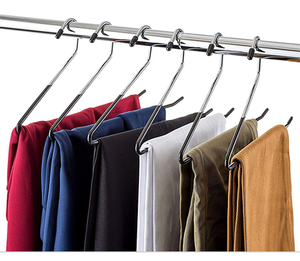 Cintre pour <span class=keywords><strong>pantalon</strong></span> en métal en forme de Z, revêtement PVC, bout ouvert, offre spéciale, - Product Image 5