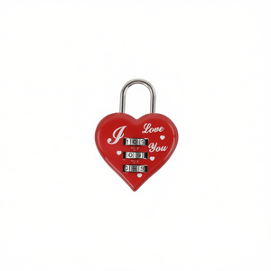 Antivol de vélo en forme de cœur rouge à combinaison pour un stationnement sécurisé - Product Image 1