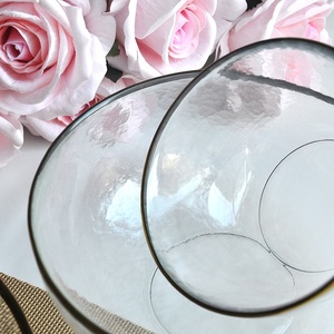 Plato de cena con borde dorado transparente y Bol para ensalada de frutas juego vajilla en vidrio decorativo para boda en <span class=keywords><strong>casa</strong></span> - Product Image 6