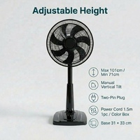 Ventilateur brumisateur électrique silencieux de 18 pouces, hauteur réglable, 7 pales en PP, oscillation à 80 degrés, économie d'énergie, idéal pour dortoirs (vente en gros)
