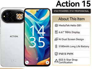 IIIF150 Action 15 Phone Dual Screen Design Smartphone MTK G81 256GB ROM 6.67" HD+ Display 5100mAh IP68 IP69K Waterproof - Product Image 2