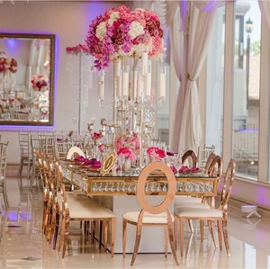 Chaises de luxe dorées en O pour réception de mariage, banquet, événement, extérieur, fête - Product Image 2