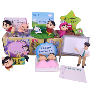 Última tendencia PVC modelo colección figura de juguete Anime 6 unids/set Mystery Crayon xiaoxin Shin-Chan caja ciega - Product Image 1