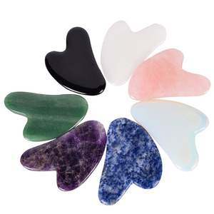 Massaggiatore Facciale Gua Sha in <span class=keywords><strong>Pietra</strong></span> Naturale di Ossidiana/Quarzo Rosa all'Ingrosso - Product Image 1
